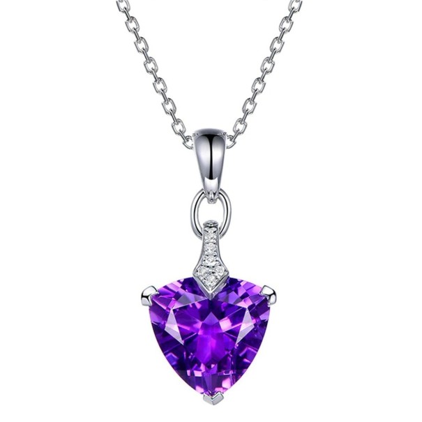 Dames ketting met hanger D438 paars