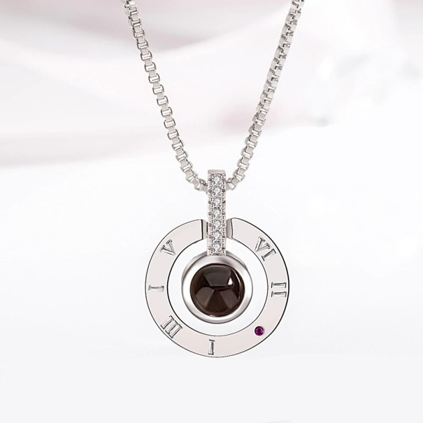 Dames ketting met hanger D657 zilver