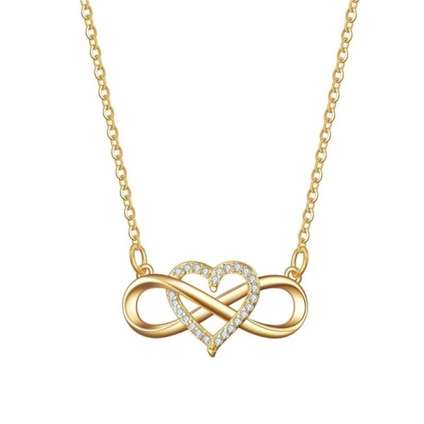 Dames ketting met hart en infinity D357 goud
