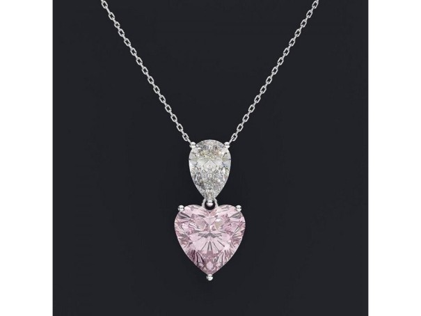 Dames ketting met hartjes G554 4
