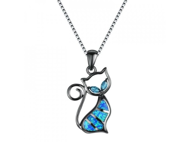 Dames ketting met kat D157 1