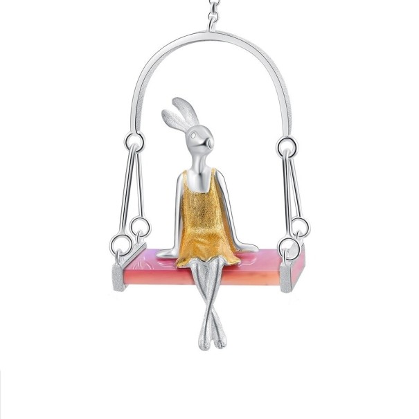 Dames ketting met konijn D448 L