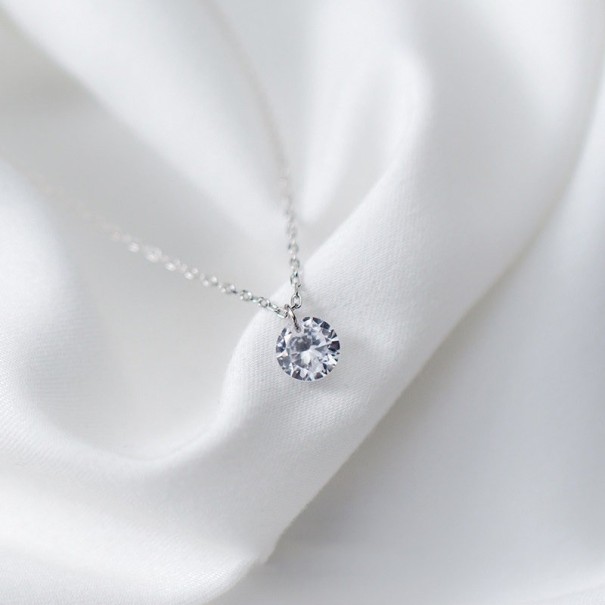 Dames ketting met kristal M26 zilver
