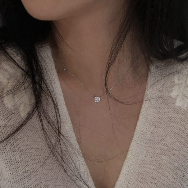 Dames ketting met kristal M43 zilver