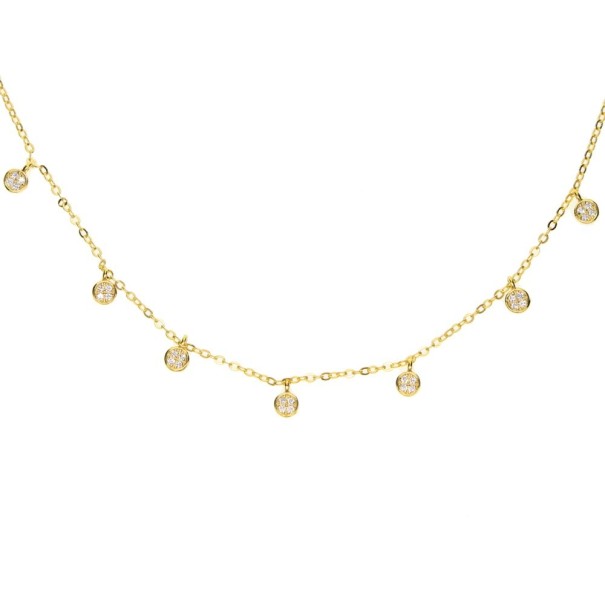 Dames ketting met kristallen M68 goud