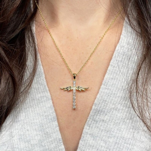 Dames ketting met kruis D161 10