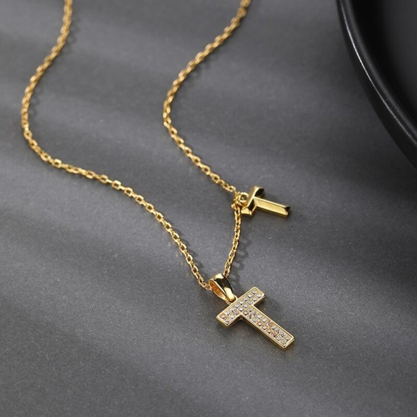Dames ketting met kruis D579 goud