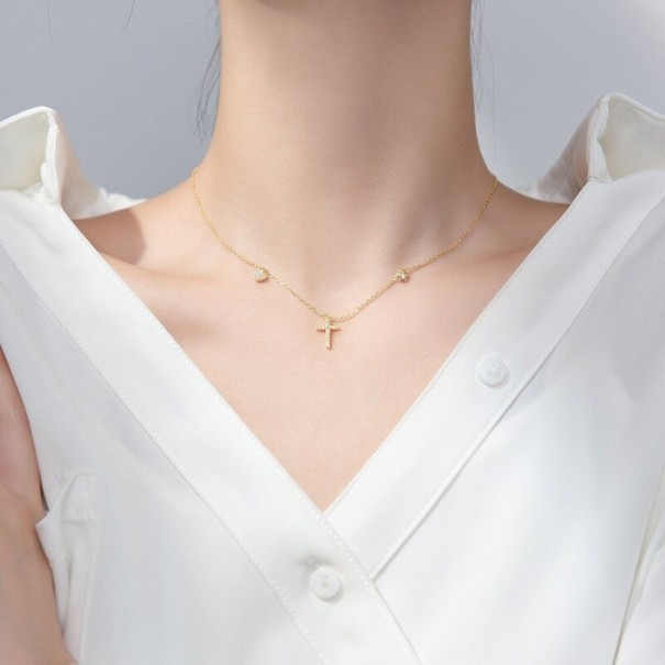 Dames ketting met kruis G502