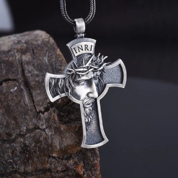 Dames ketting met kruis hanger D61 zilver