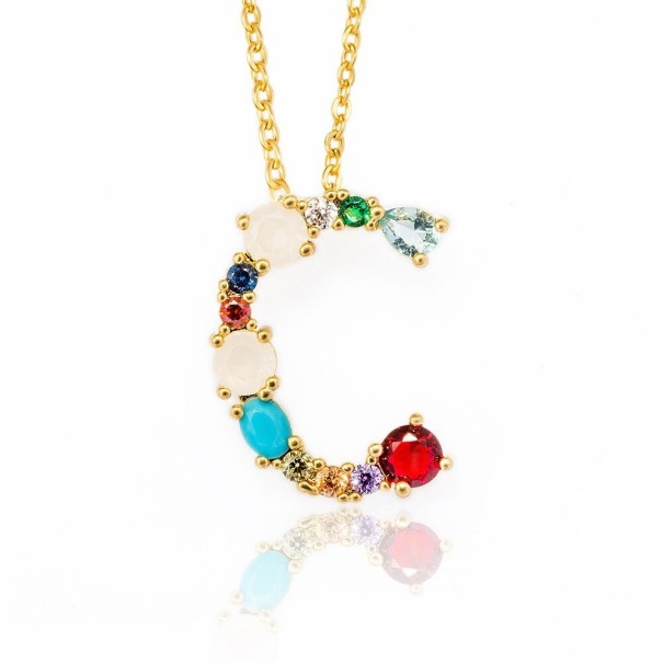 Dames ketting met letters J91 C