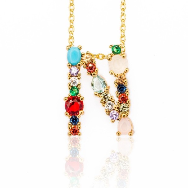 Dames ketting met letters J91 N