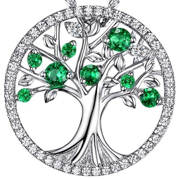 Dames ketting met levensboom D699 paars