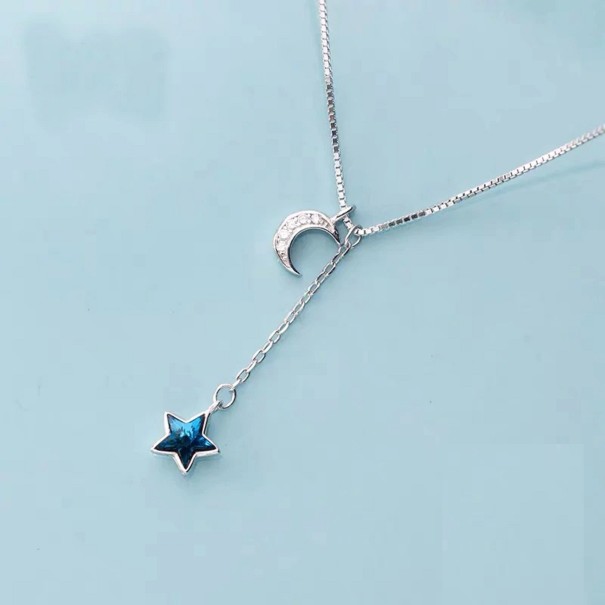 Dames ketting met maan en ster G610 1