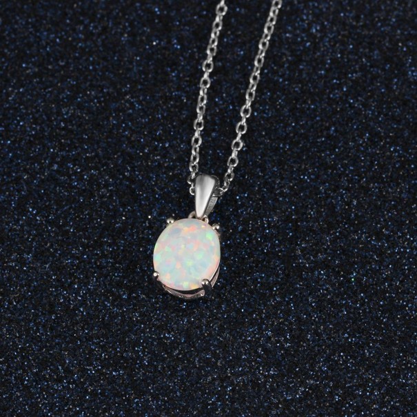Dames ketting met opaal wit