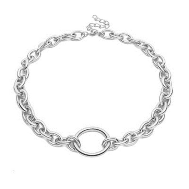 Dames ketting met ring D62 zilver