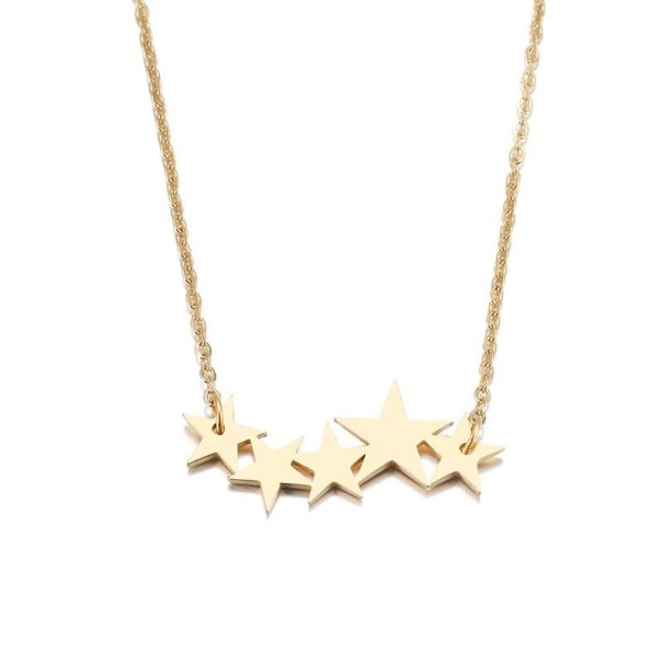 Dames ketting met sterren D279 goud