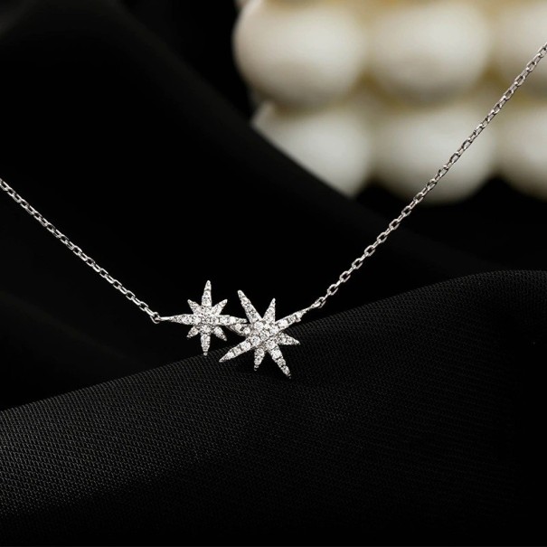 Dames ketting met sterren D504 1