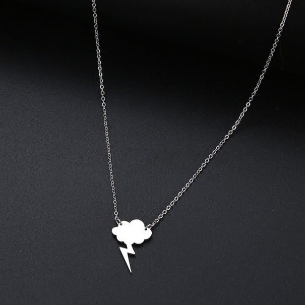 Dames ketting met wolk D239 zilver 2