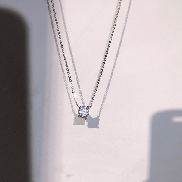 Dames ketting met zirkoon S