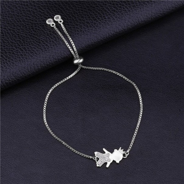 Dames kettingarmband familie zilver 4