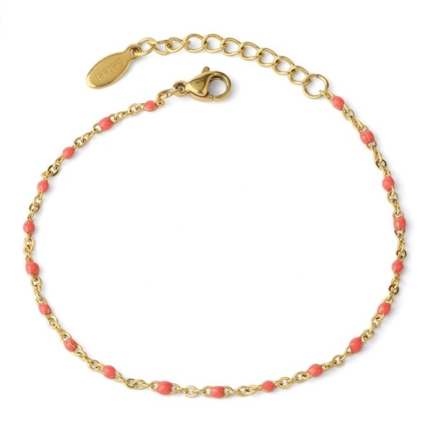 Dames kettingarmband H198 lichtrood