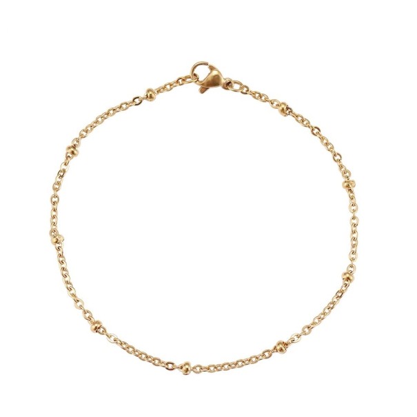 Dames kettingarmband H481 goud 20 cm