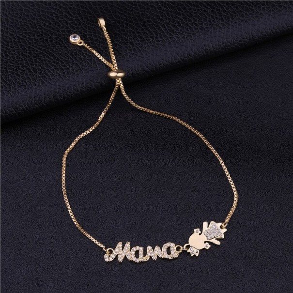Dames kettingarmband mama goud 8