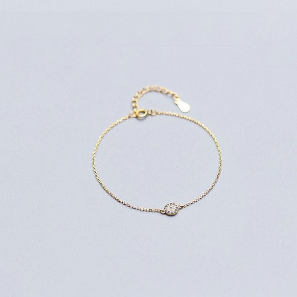 Dames kettingarmband met cirkel goud