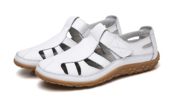 Dames klittenband sandalen wit 36