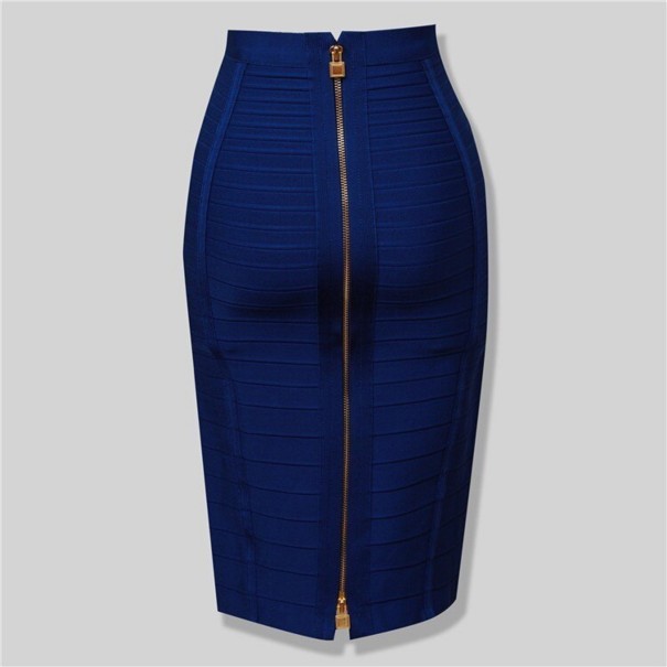Dames kokerrok met rits donkerblauw M