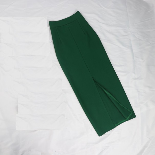 Dames kokerrok met split groen