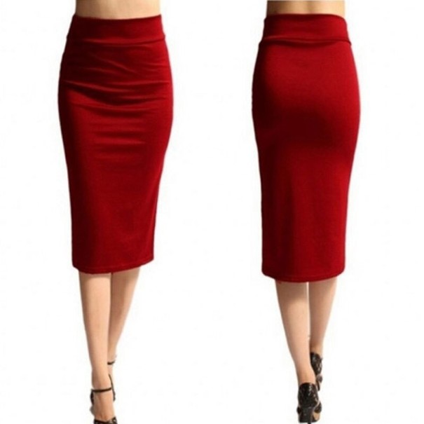 Dames kokerrok rood S