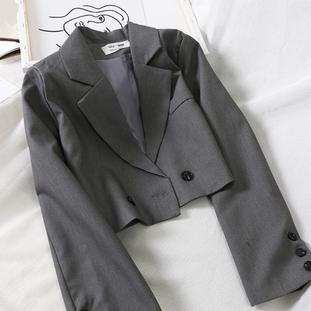 Dames kort jasje P1391 grijs L