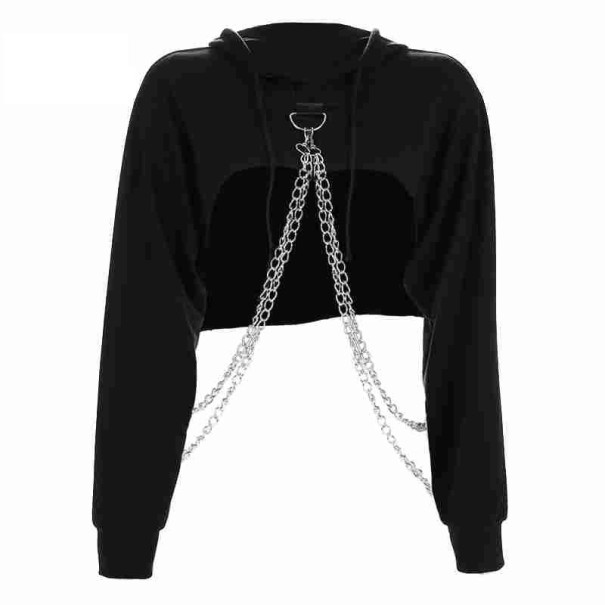 Dames korte sweatshirt met ketting L