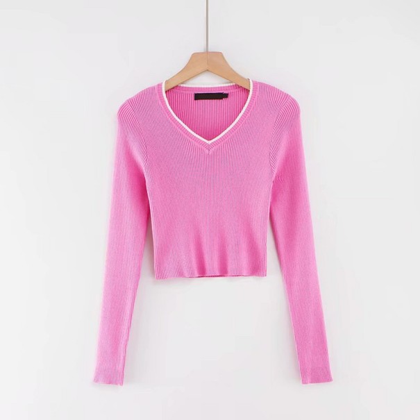 Dames korte trui roze M