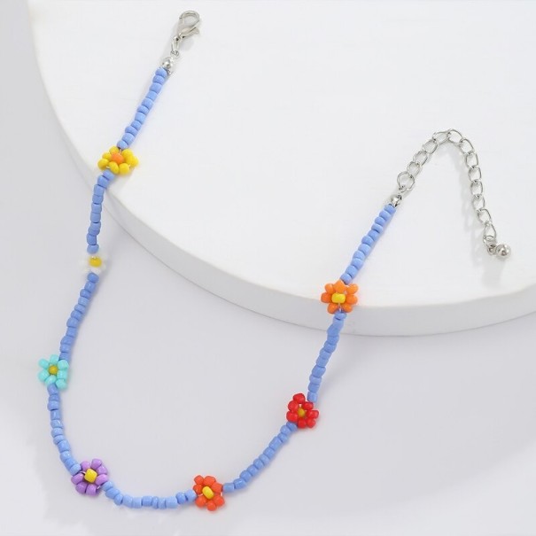 Dames kralen choker met bloemen 1