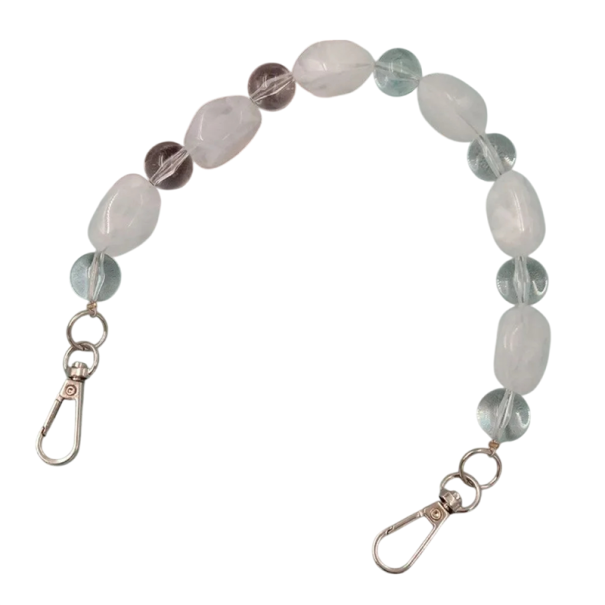 Dames kralen schouderband voor handtas 44,5 cm Wit-doorzichtige decoratieve kralen Vervangende riem voor handtas Stijlvolle modeaccessoire 1