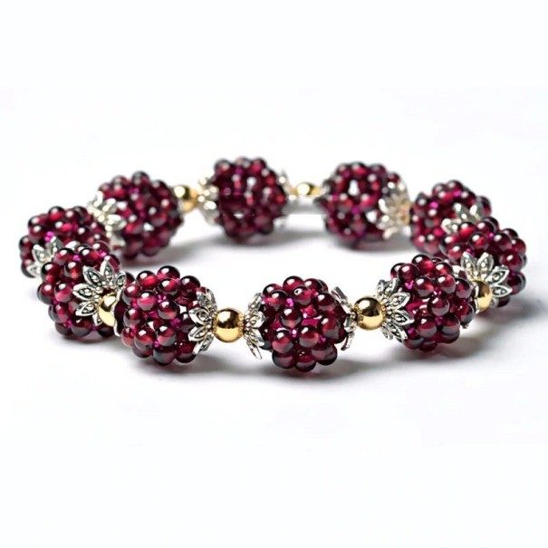Dames kralenarmband granaat