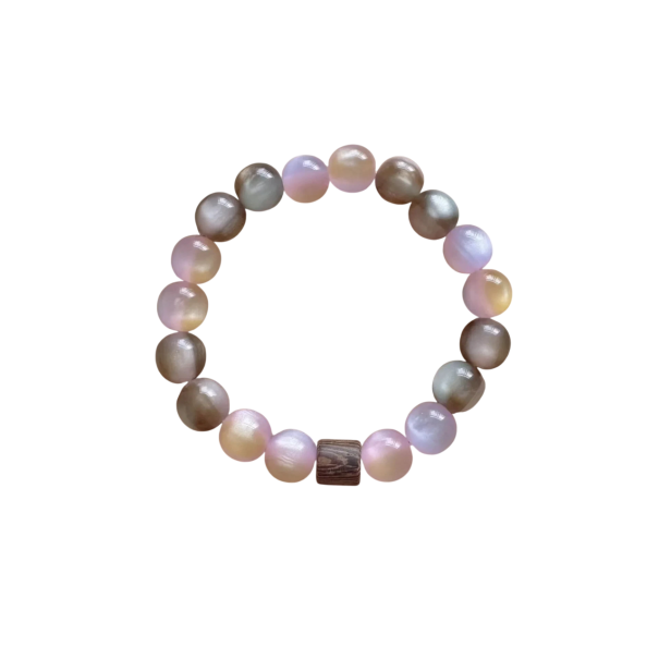 Dames kralenarmband met natuursteen en hout Universele maat Stijlvolle modeaccessoire voor dagelijks gebruik roze