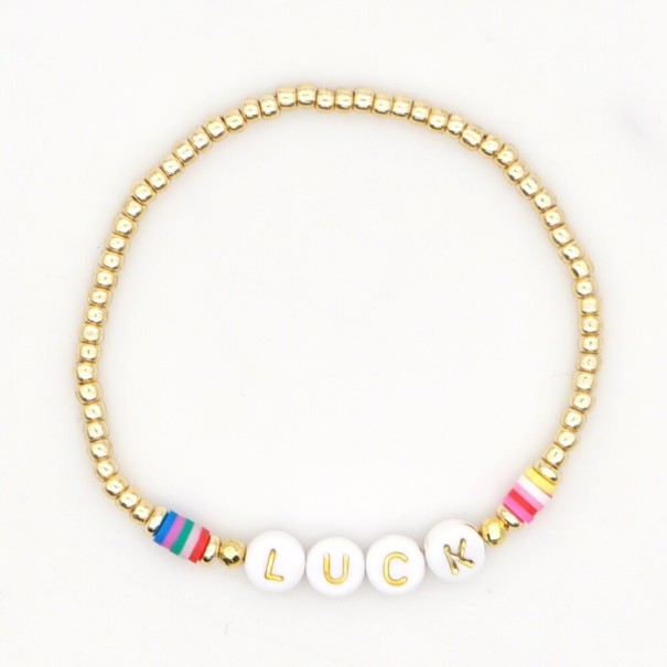 Dames kralenarmband met opschrift