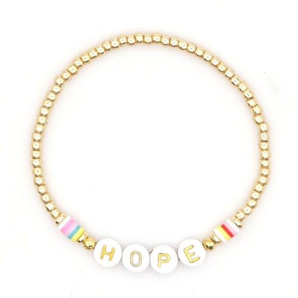 Dames kralenarmband met opschrift 4