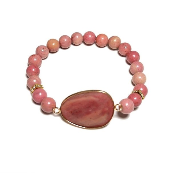 Dames kralenarmband met steen 8 mm 4