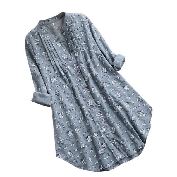 Dames lang shirt grijs L