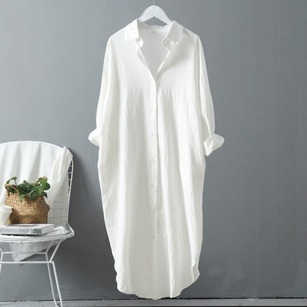 Dames lang shirt Mollie wit L
