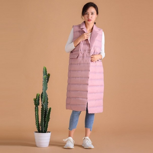 Dames lang vest P1905 roze M