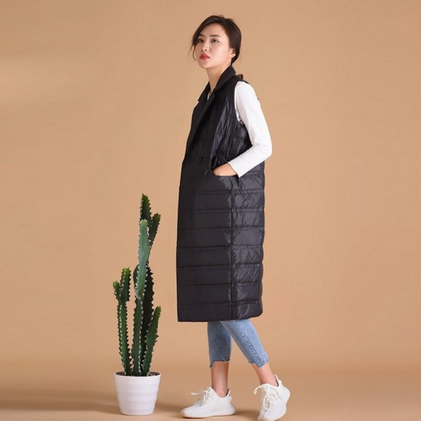 Dames lang vest P1905 zwart XL
