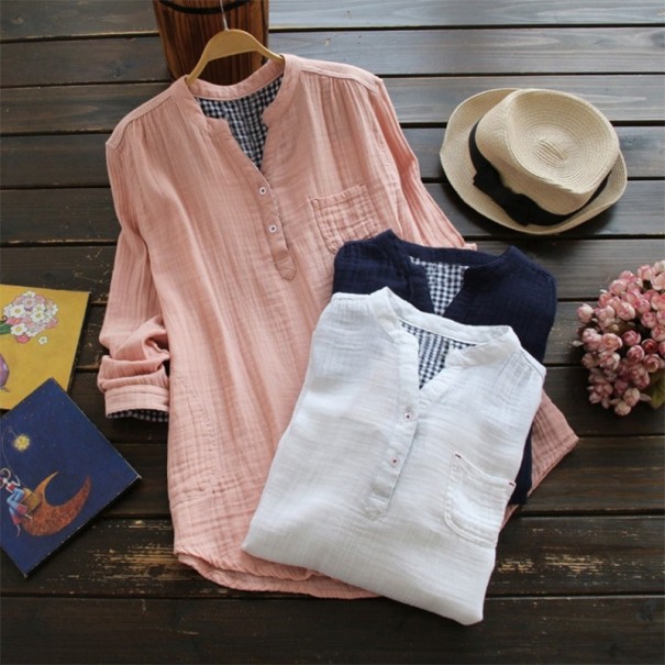 Dames lange blouse met zak