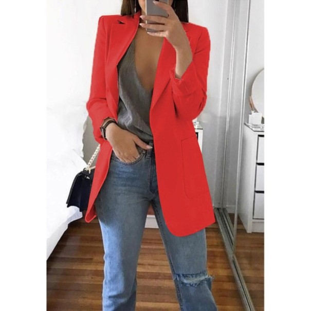 Dames lange jas B992 rood L