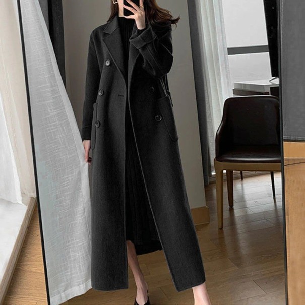 Dames lange jas P2393 zwart XL