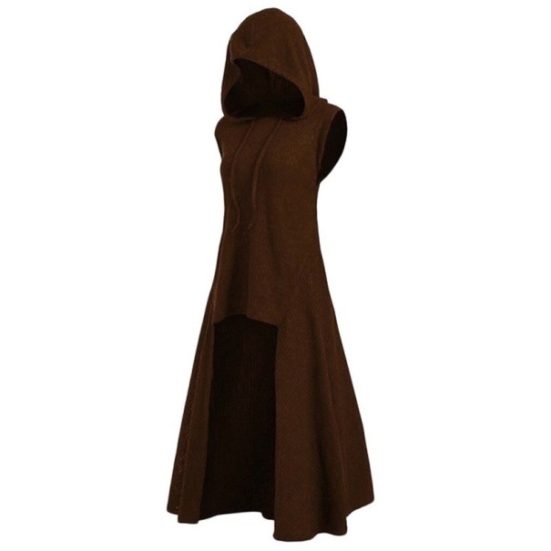 Dames lange mouwloze sweatshirt P1568 bruin M